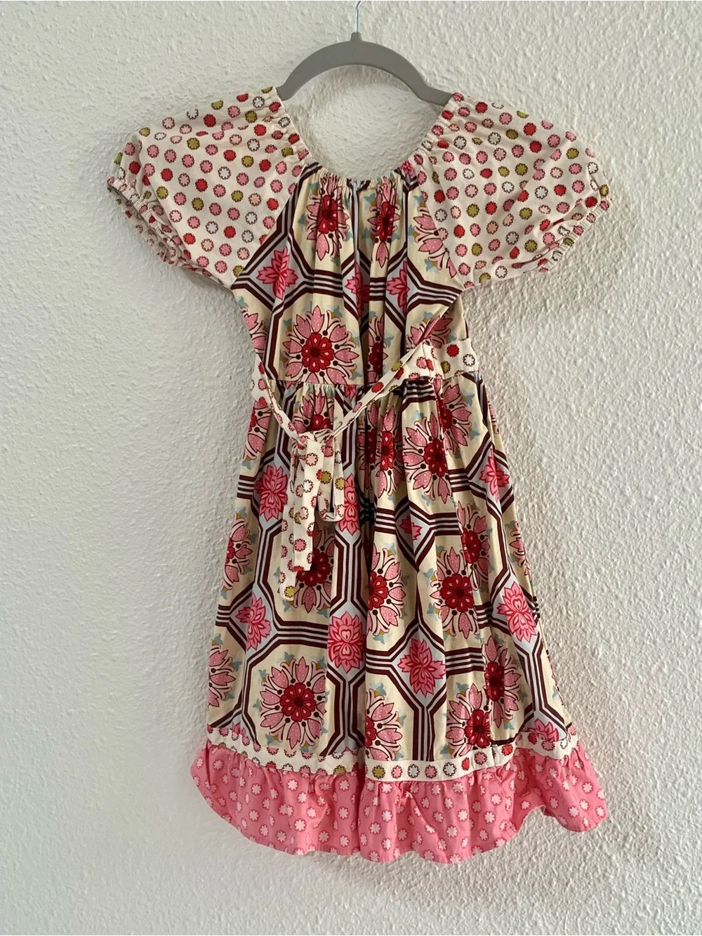 Like New Beary Basics Girls Floral Pink Patterned Short-Sleeve Dress